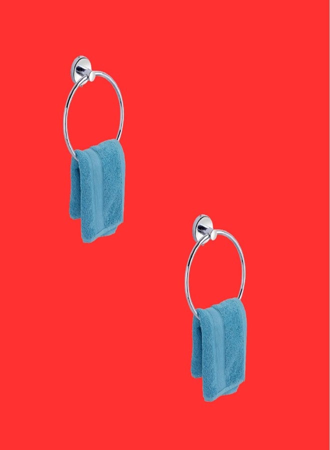 JAGGER JAG221 Round Towel Rings/Towel Holder/Hand Towel Stand/Cloth Hanger Napkin Holder/Cloth Stand Towel Holder for Bathroom Kitchen Washbasin (Silver, Pack of - 2) - Image 1